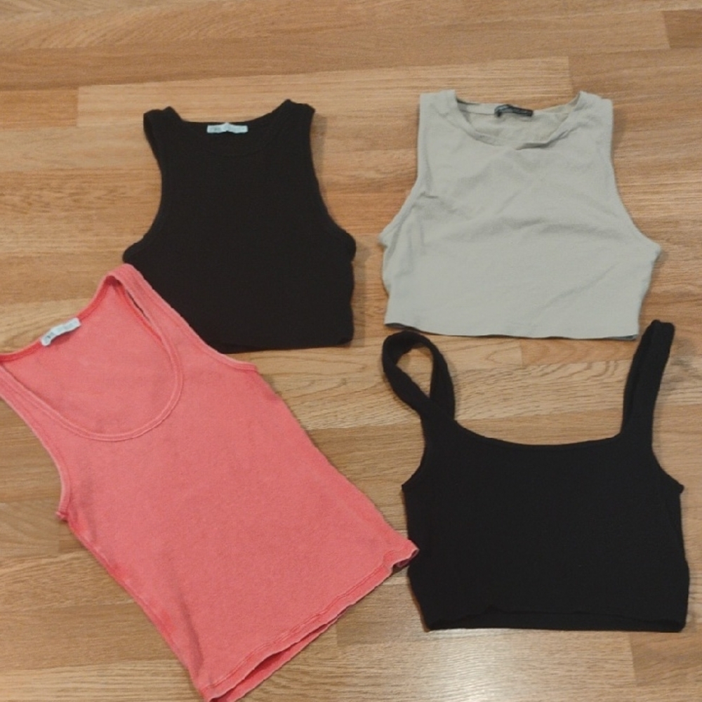 Stylish Women's Tank Tops - Black, Gray, and Coral